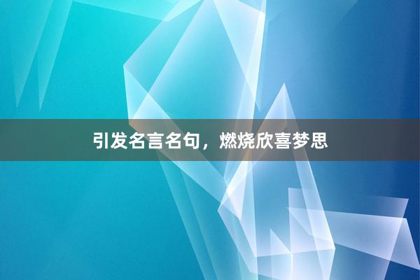 引发名言名句，燃烧欣喜梦思